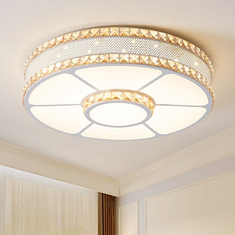 Metal Drum Flush Mount Lighting Nordic LED Close to Ceiling Lamp with Acrylic Diffuser, 19.5"/23.5"/31.5" Wide