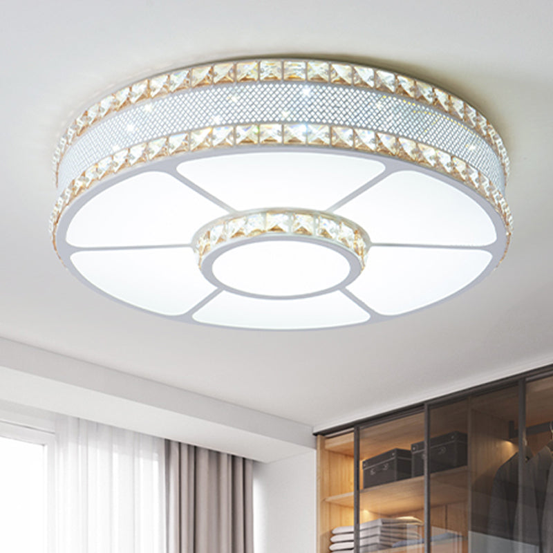 Illuminazione da incasso a tamburo in metallo Lampada nordica a LED vicina al soffitto con diffusore in acrilico, larghezza 19,5"/23,5"/31,5"