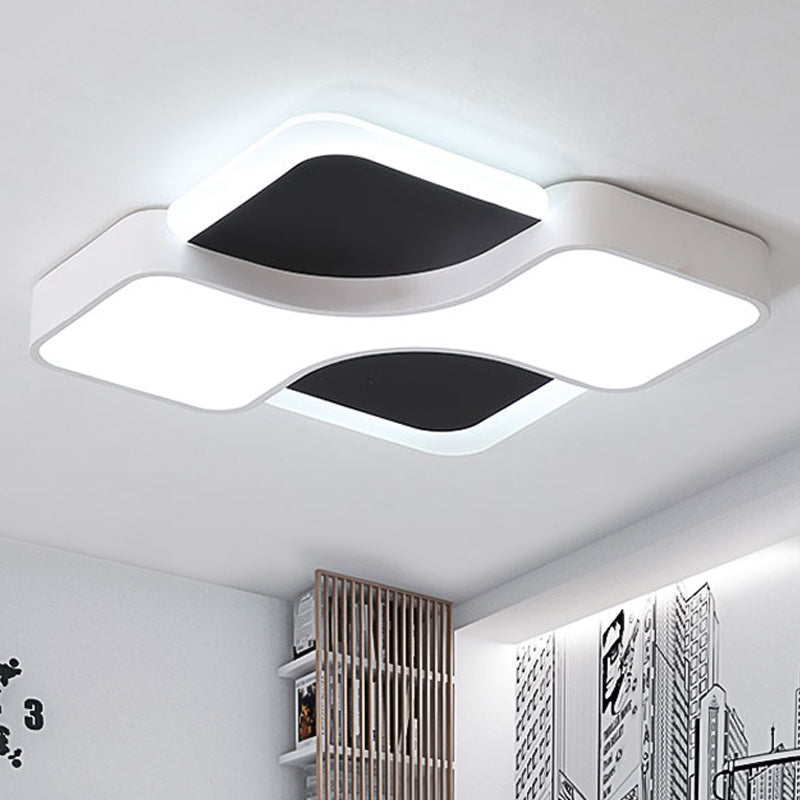 Geometrische Flush Plafond Lamp Modernisme Metaal LED Wit Plafond Flush Mount Licht in Wit/Warm Licht, 16.5"/19.5"/23.5" Breed