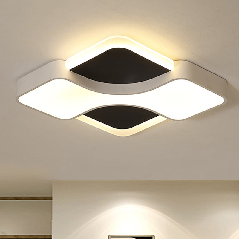 Plafoniera da incasso a soffitto geometrica Modernismo in metallo LED Lampada da incasso a soffitto bianca in luce bianca/calda, larghezza 16,5"/19,5"/23,5"