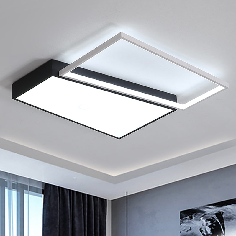 Schwarz/weiße trapezförmige Unterputzbeleuchtung Simplicity LED-Deckenleuchte aus Metall in weißem/warmem Licht, 18"/21,5" breit