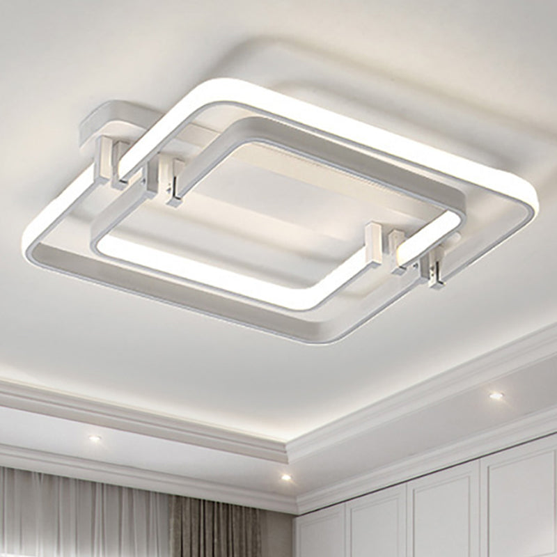 Plafoniera da soffitto a incasso con bordo tondo Lampada da soffitto moderna a LED in metallo nero/bianco in luce bianca/calda, larghezza 18"/21,5"