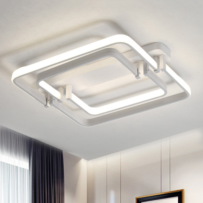 Plafoniera da soffitto a incasso con bordo tondo Lampada da soffitto moderna a LED in metallo nero/bianco in luce bianca/calda, larghezza 18"/21,5"