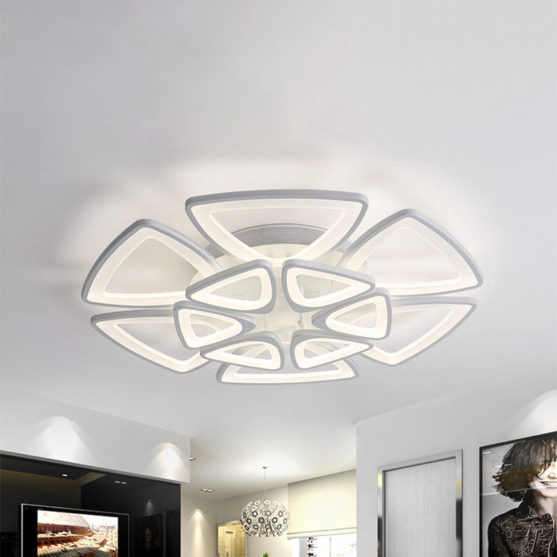 Acrylic Triangle LED 5/6/12-Head Flush Ceiling Light Simplicity 19.5"/29.5"/33.5" Wide Flush Mount in Warm/White/Natural Light