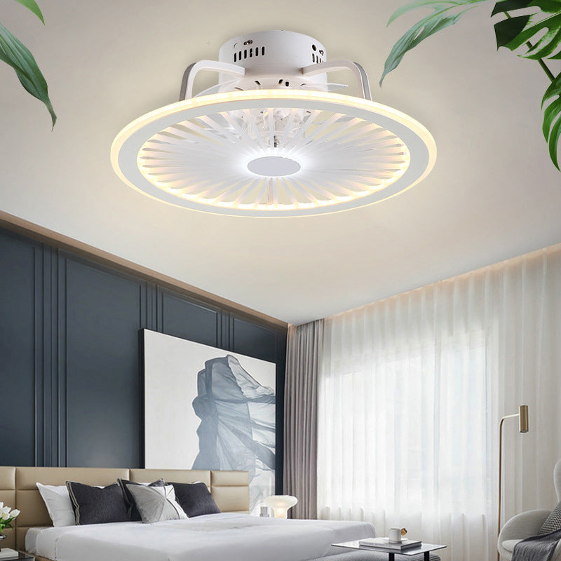 18.5 "brede kitty plafondventilator licht cartoon acryl witte led semi -flush mount armatuur met externe