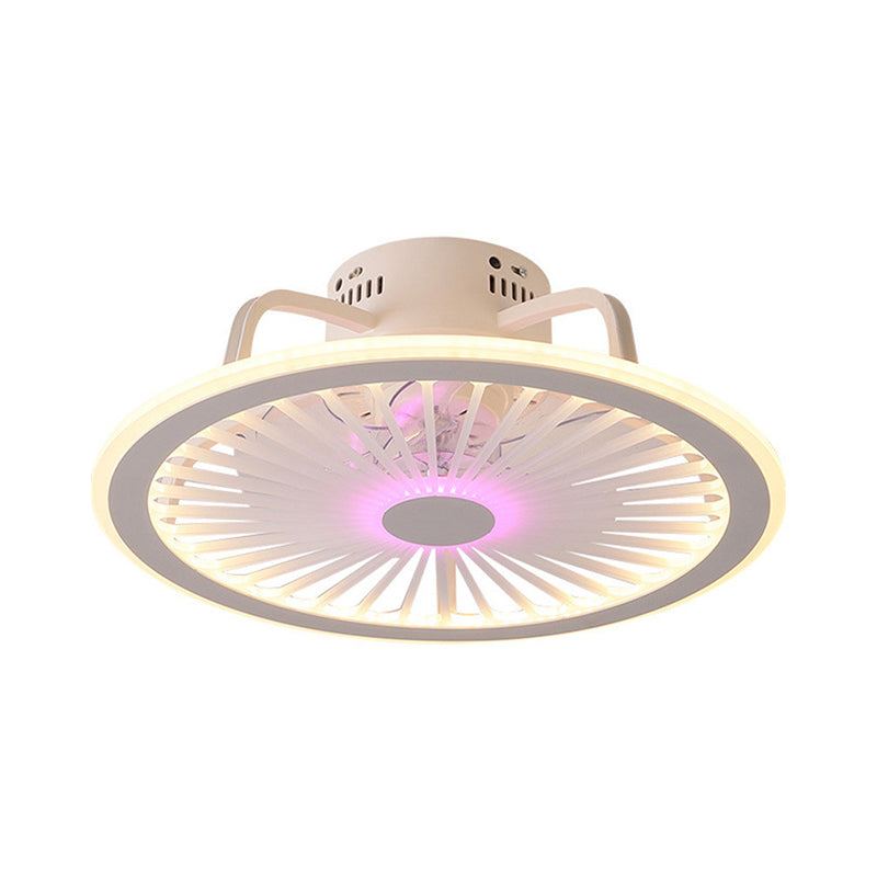 18.5 "brede kitty plafondventilator licht cartoon acryl witte led semi -flush mount armatuur met externe