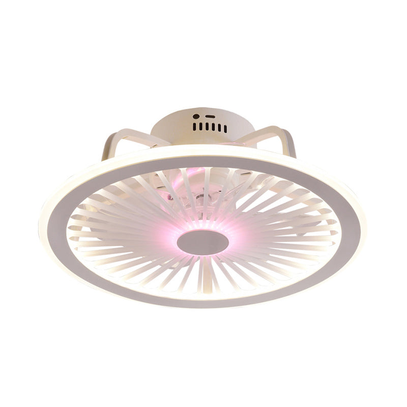 18.5 "brede kitty plafondventilator licht cartoon acryl witte led semi -flush mount armatuur met externe