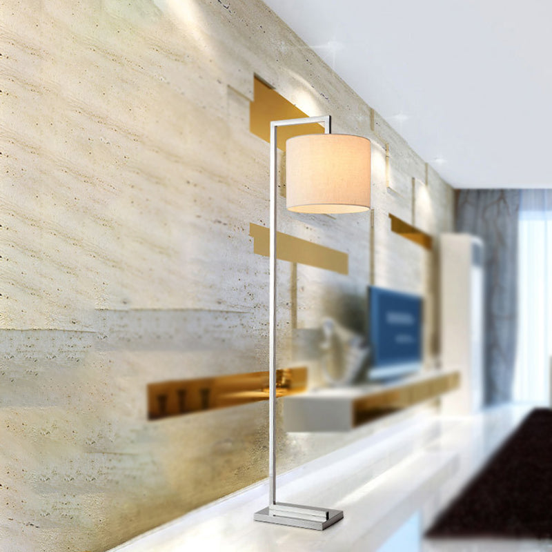 Lampada da pavimento in lettura del cilindro beige tessuto modernismo a LED LED LEGGE LEGGE per soggiorno