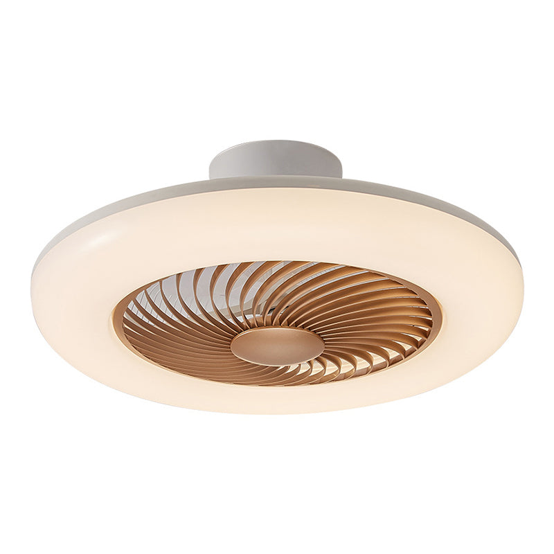 Remoto Control Round Semi Flush Sofiling Light Simplicity Acrilico Camera da letto Acrilico LED Ampiccio Light Fan Light, 21,5 "W