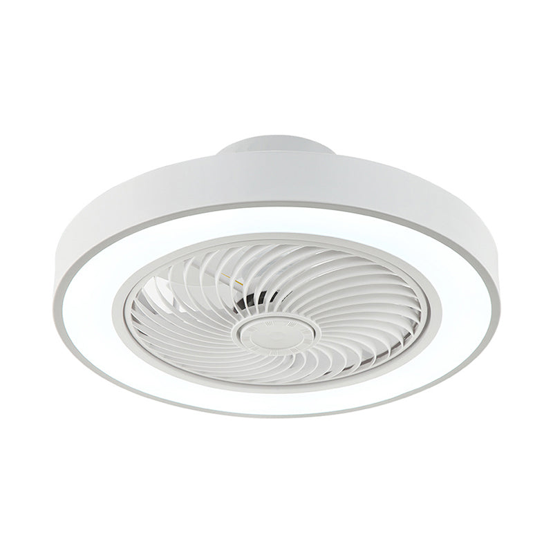 21.5 "W Nordic Round Ceiling Van Lighture Metal Kids Dormitorio LED Semi Flush Light con control remoto