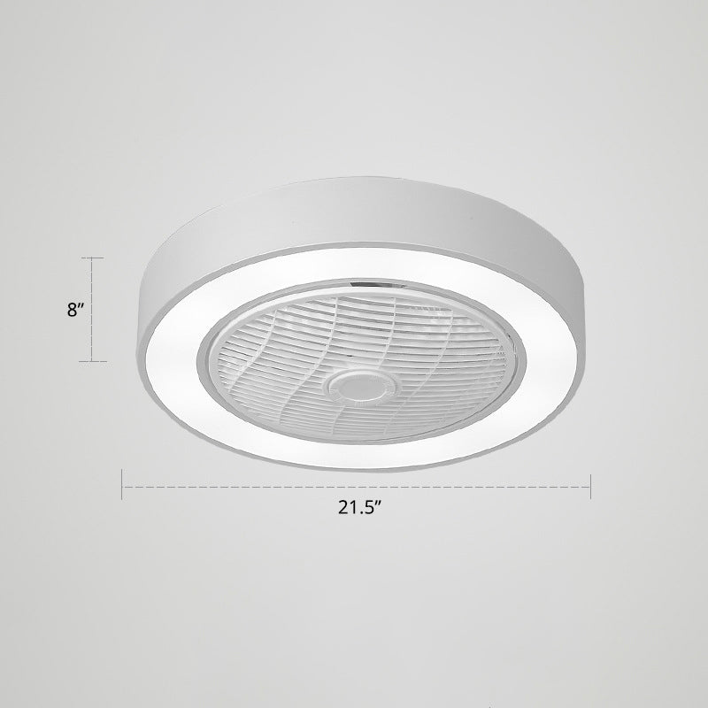 21.5 "W Nordic Round Ceiling Van Lighture Metal Kids Dormitorio LED Semi Flush Light con control remoto