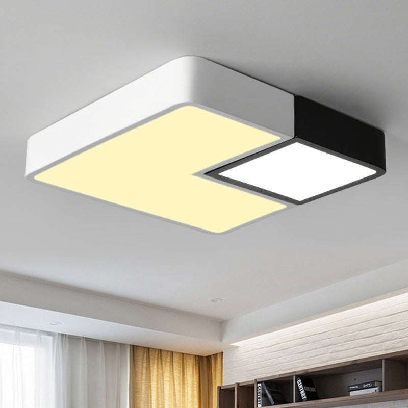 Lampada da soffitto semplice a LED bianca per soggiorno in caldo/bianco, 11"/15‚Äù/19" Wide