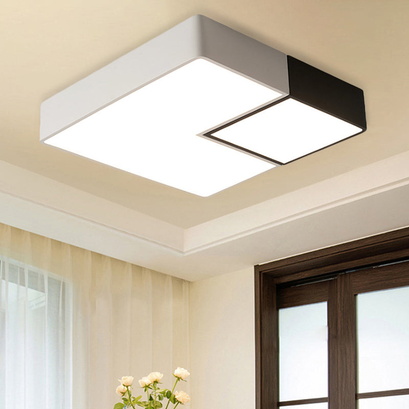 Lampada da soffitto semplice a LED bianca per soggiorno in caldo/bianco, 11"/15‚Äù/19" Wide