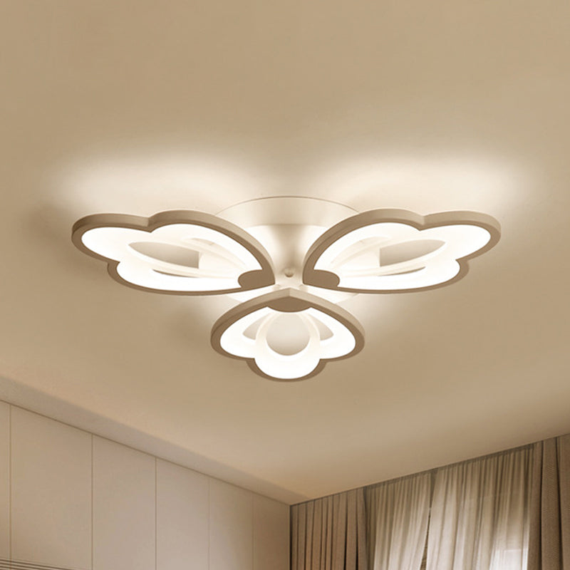 Floral Ceiling Flushmount Modern Acrylic 3/5/9 Lights Bedroom LED Flush Mount Ceiling Light in White/Warm/Natural Light