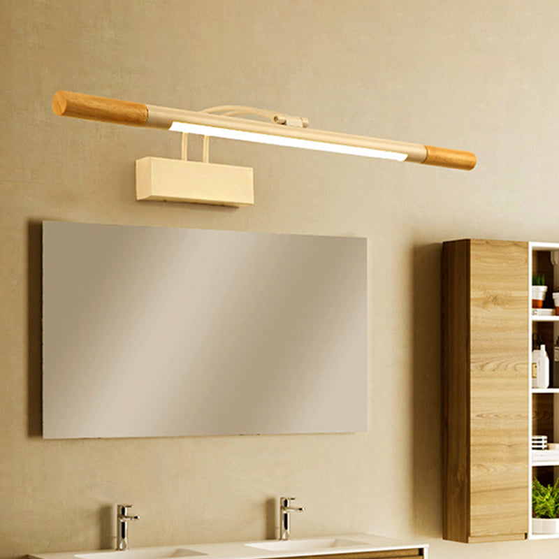 LED DE LED ARMADO DE MADERA CONTAMPORO 1 Lámpara clara de pared negra/blanca en luz cálida/blanca para el baño