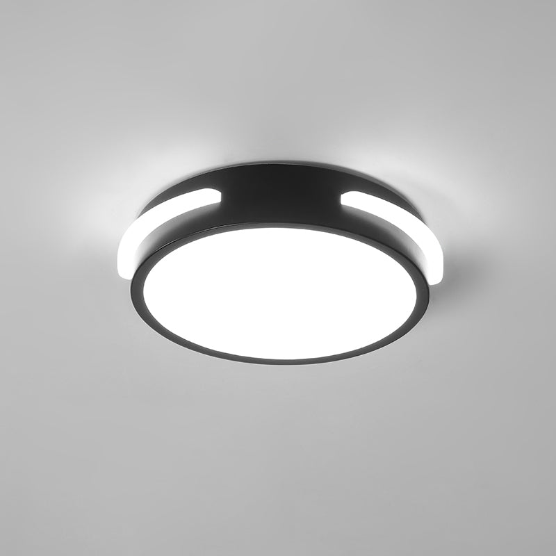 Simple Small Flush Ceiling Light Acrylic Corridor LED Flush Mount Fixture in Black