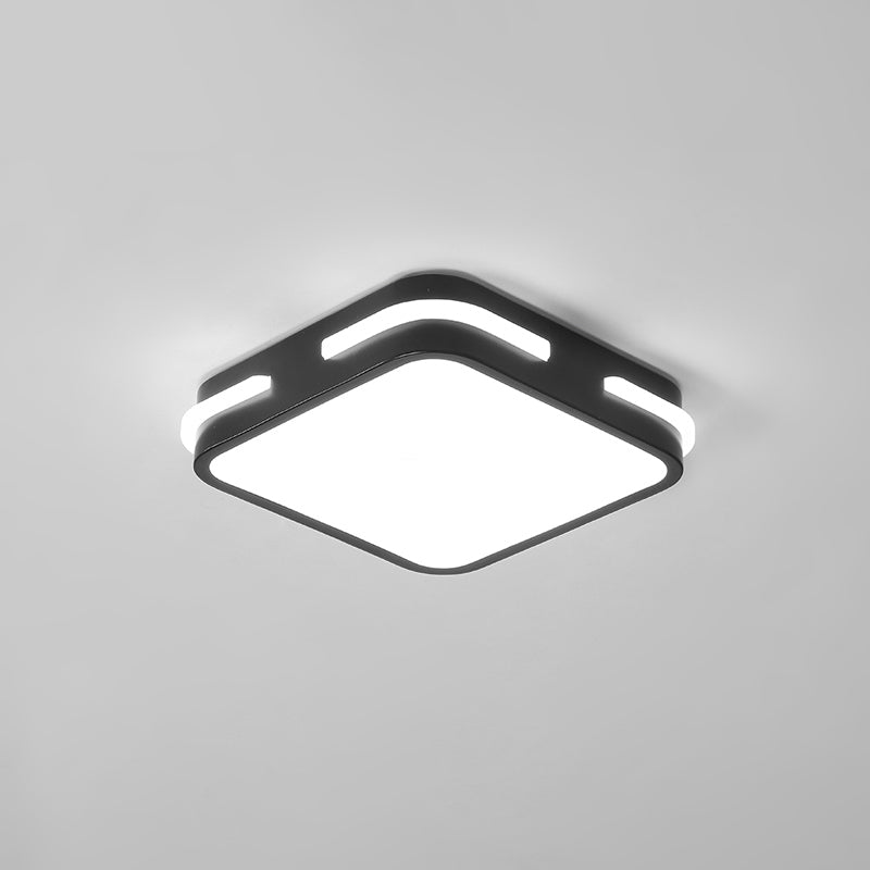 Simple Small Flush Ceiling Light Acrylic Corridor LED Flush Mount Fixture in Black