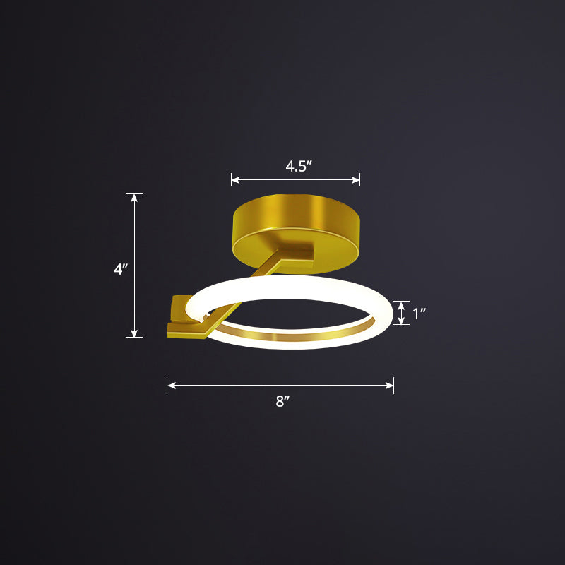 Acrylic Circular Semi Mount Lighting Simplicity LED Ceiling Flush Light for Corridor