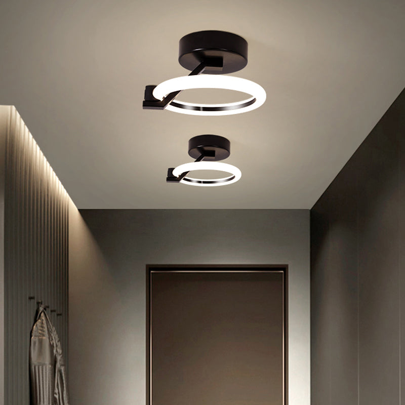 Acrylic Circular Semi Mount Lighting Simplicity LED Ceiling Flush Light for Corridor