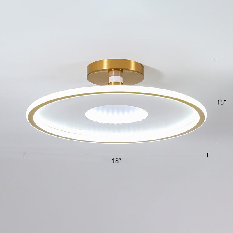 Disque semi-rince plafonnier simplicité métallière LED LED Mount d'éclairage