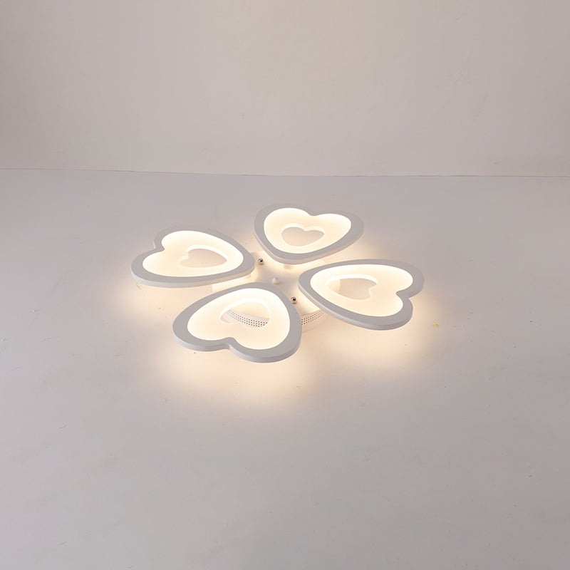 Heart LED Ceiling Flush Mount Light Simplicity Acrylic White Flush Light for Living Room