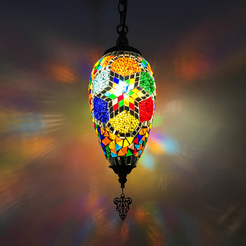 Éclairage pendentif en verre en verre coloré