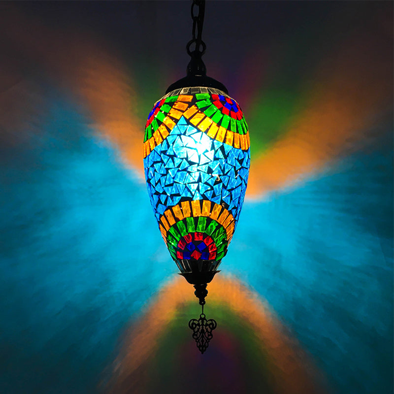 Éclairage pendentif en verre en verre coloré