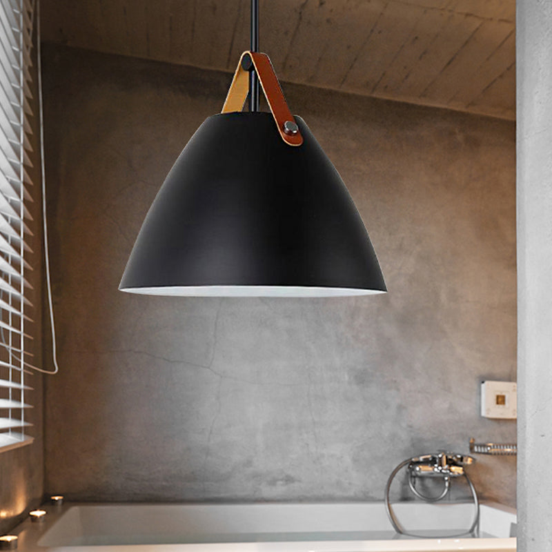 Nordic Style Curbe Colie Pendant Light One Light Aluminium Lampe suspendue en noir / bleu / gris / rose / blanc pour salle à manger