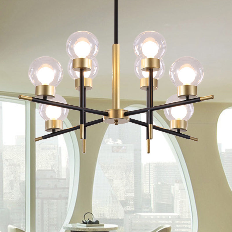 Adult Bedroom Modo Chandelier Metal Modern Style Suspension Light with Clear/White Glass Shade