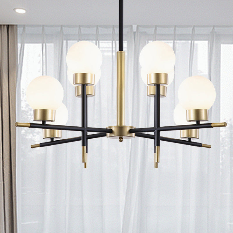 Adult Bedroom Modo Chandelier Metal Modern Style Suspension Light with Clear/White Glass Shade