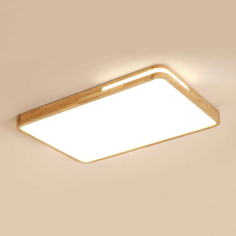 Japanese Style Beige Ceiling Mount Light Rectangle Acrylic LED Ceiling Lamp for Study Room