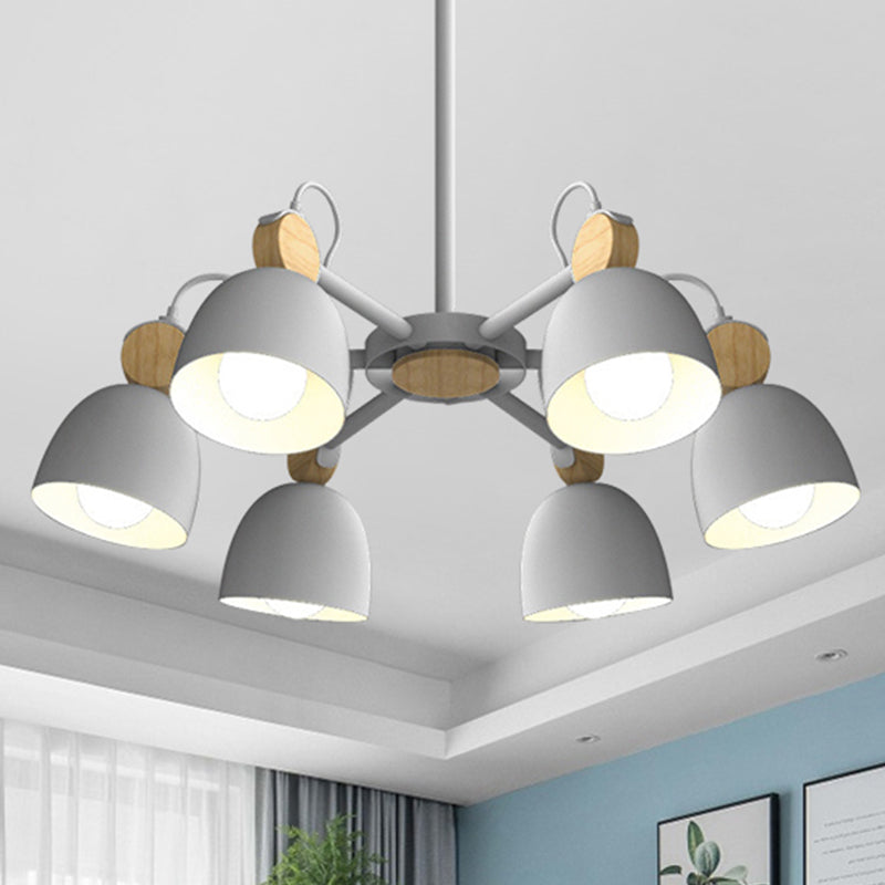 Modern Stylish Dome Chandelier Rotatable Metallic Hanging Light for Hotel Bedroom