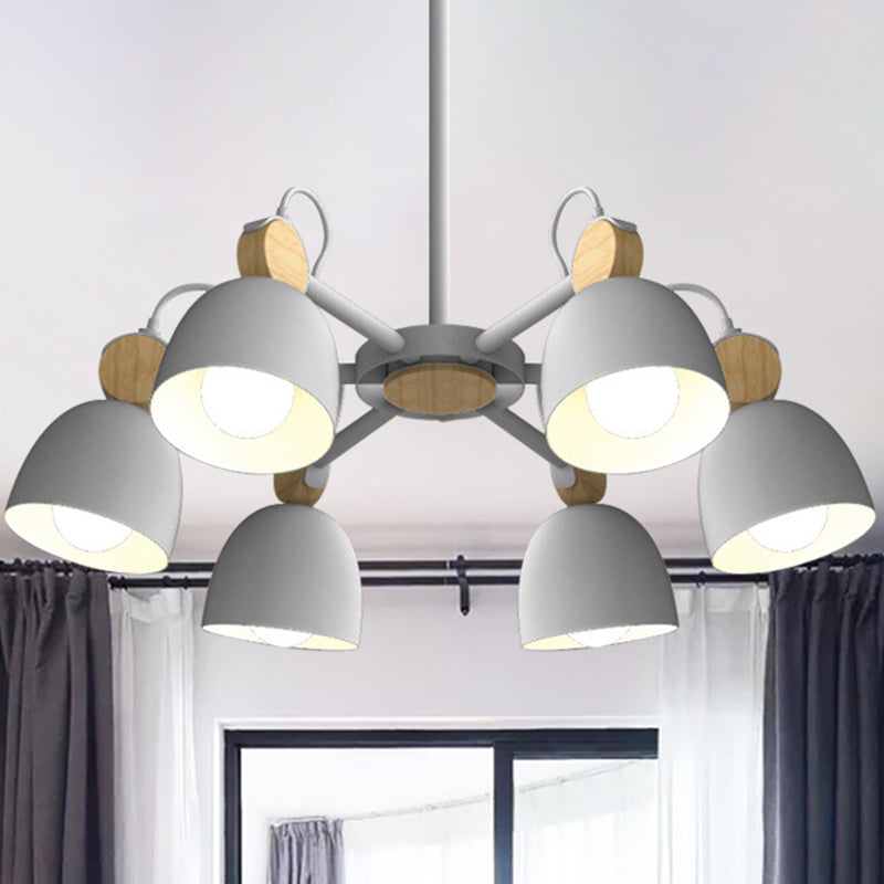 Modern Stylish Dome Chandelier Rotatable Metallic Hanging Light for Hotel Bedroom