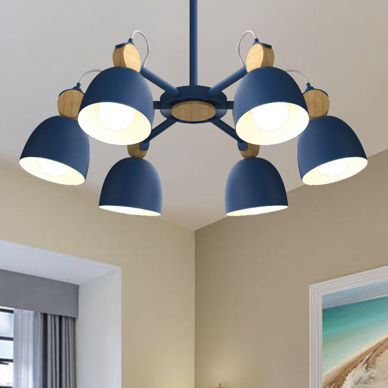 Modern Stylish Dome Chandelier Rotatable Metallic Hanging Light for Hotel Bedroom