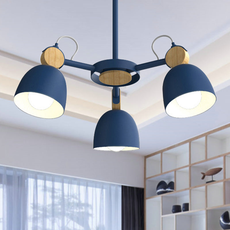 Modern Stylish Dome Chandelier Rotatable Metallic Hanging Light for Hotel Bedroom