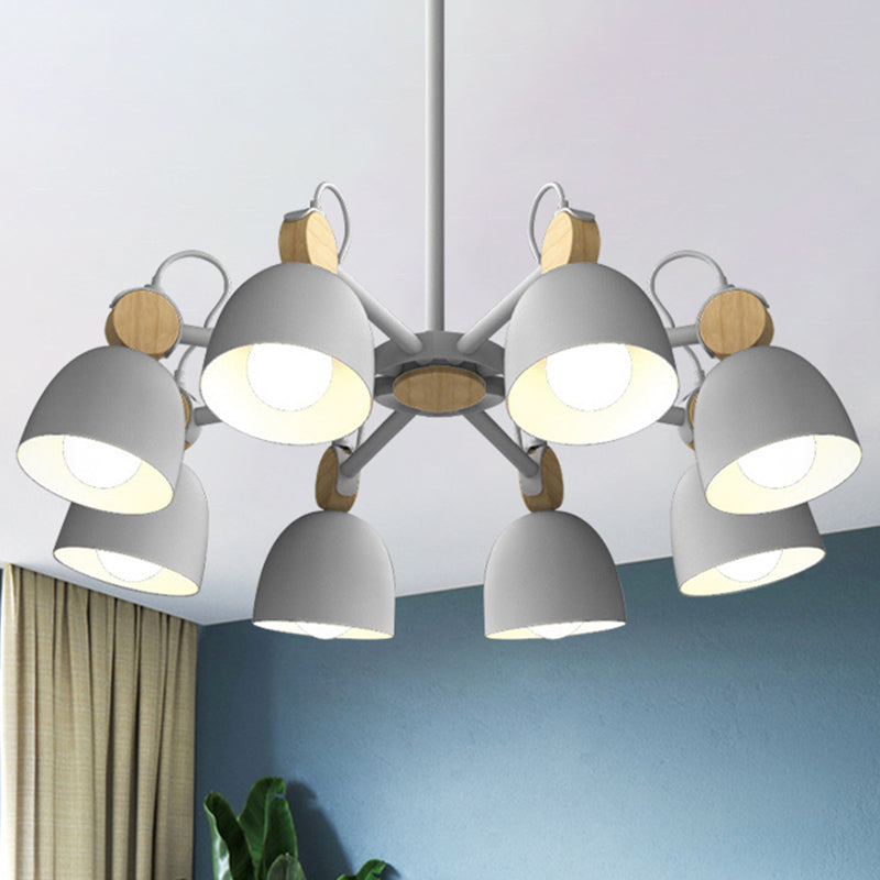 Modern Stylish Dome Chandelier Rotatable Metallic Hanging Light for Hotel Bedroom