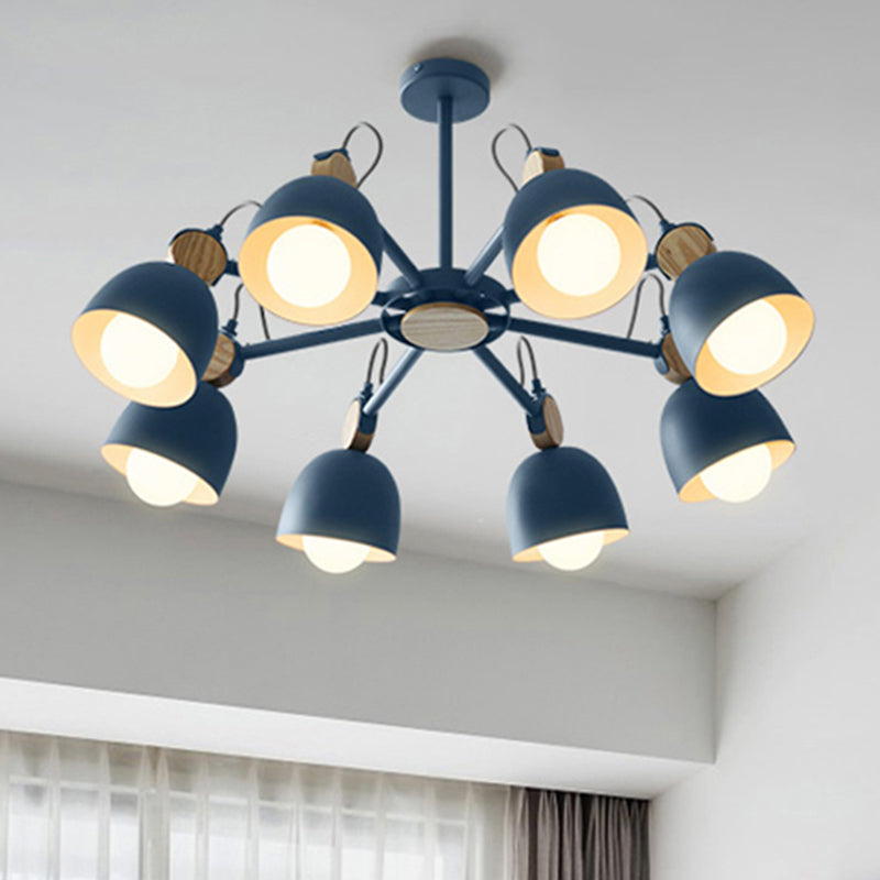 Modern Stylish Dome Chandelier Rotatable Metallic Hanging Light for Hotel Bedroom