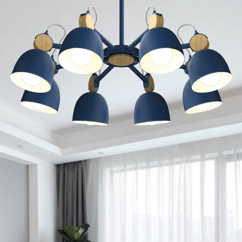 Modern Stylish Dome Chandelier Rotatable Metallic Hanging Light for Hotel Bedroom