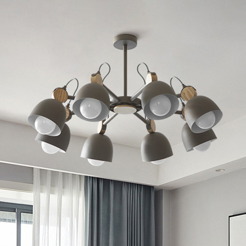 Modern Stylish Dome Chandelier Rotatable Metallic Hanging Light for Hotel Bedroom