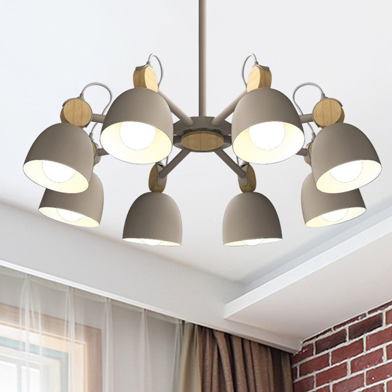 Modern Stylish Dome Chandelier Rotatable Metallic Hanging Light for Hotel Bedroom