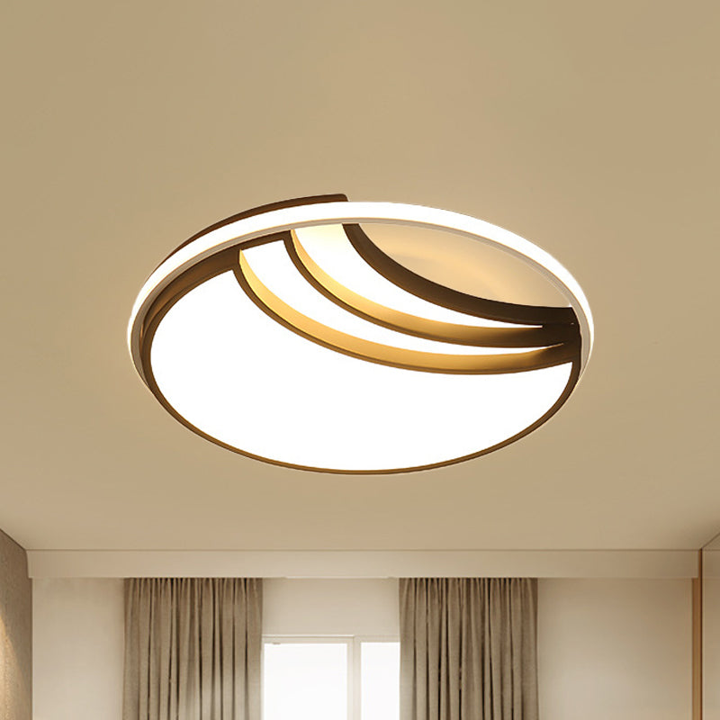 Multi-Layer Rotondo/Rettangolare/Quadrato Soffitto Luce di Montaggio A Flusso Moderno Metallo LED 18 "/23.5 "/35.5" Wide Black Camera da letto Luce di Soffitto A Flusso