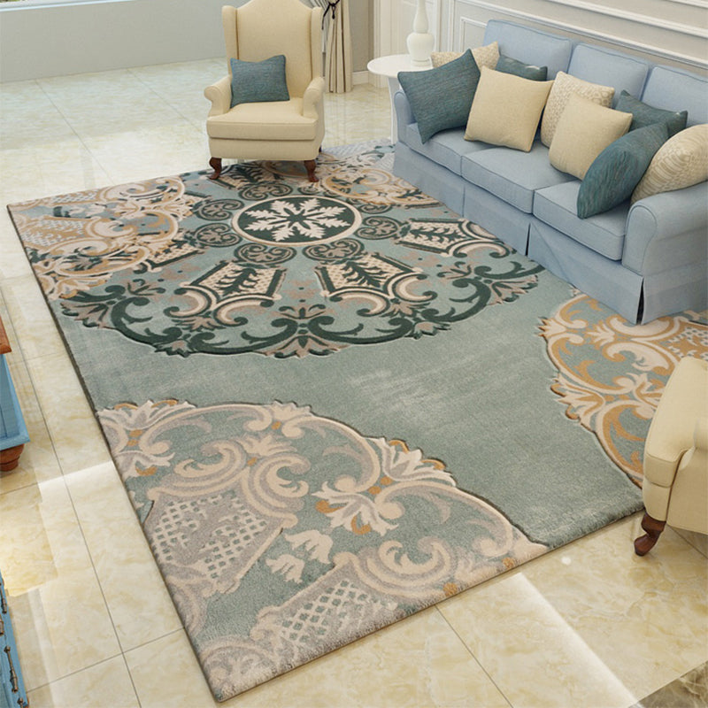 Multicolored Shabby Chic Rug Polypropylene Flower Printed Indoor Rug Anti-Slilp Backing Easy Care Area Carpet for Parlor