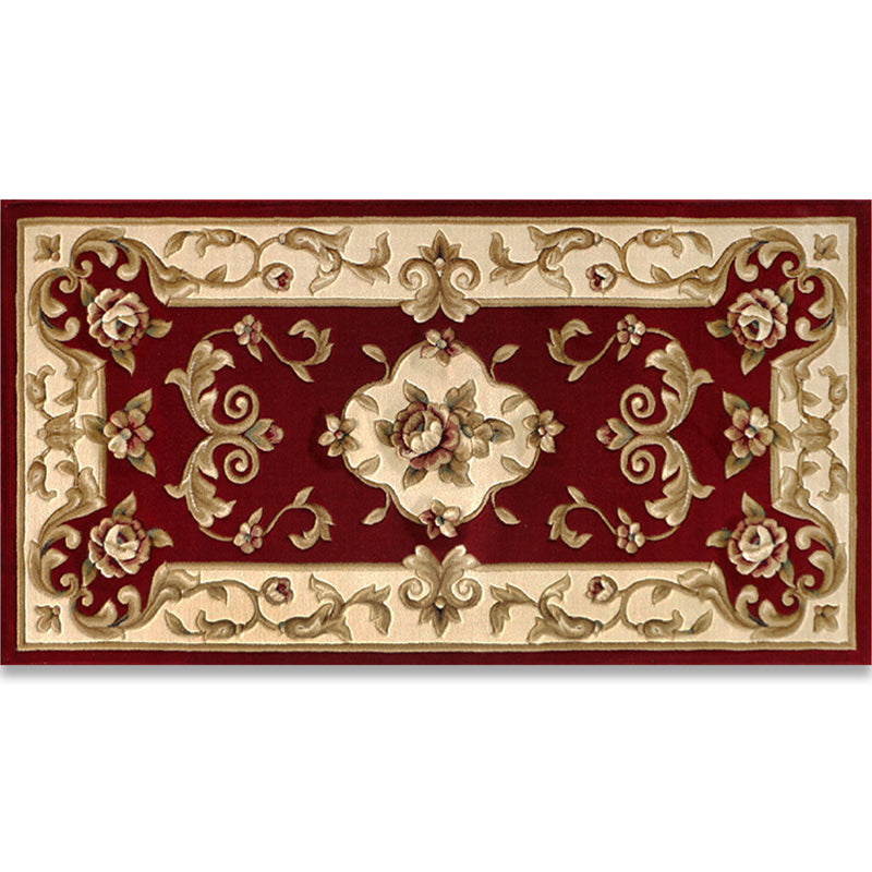 Shabby Chic Bedroom Rug Multi Colored Flower Printed Indoor Rug Synthetics Non-Slip Pet Friendly Area Carpet