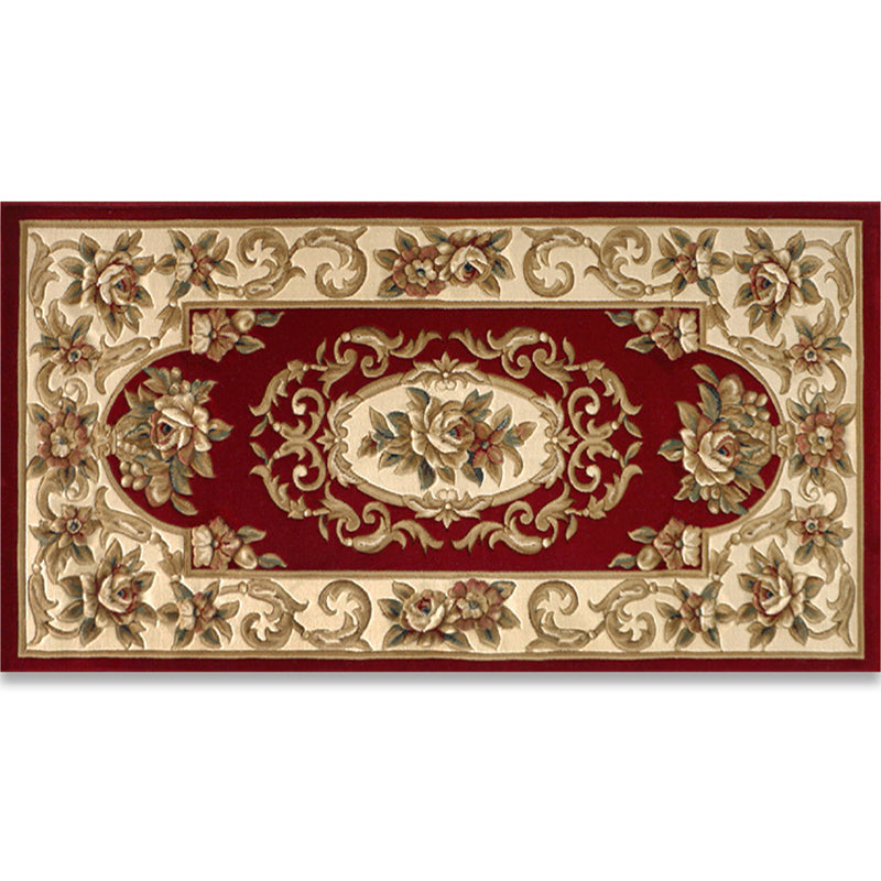 Shabby Chic Bedroom Rug Multi Colored Flower Printed Indoor Rug Synthetics Non-Slip Pet Friendly Area Carpet