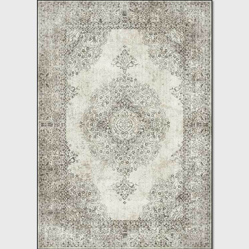 Shabby Chic Geometric Printed Rug Multi Colored Polyster Area Carpet Non-Slip Backing Pet Friendly Indoor Rug for Living Room