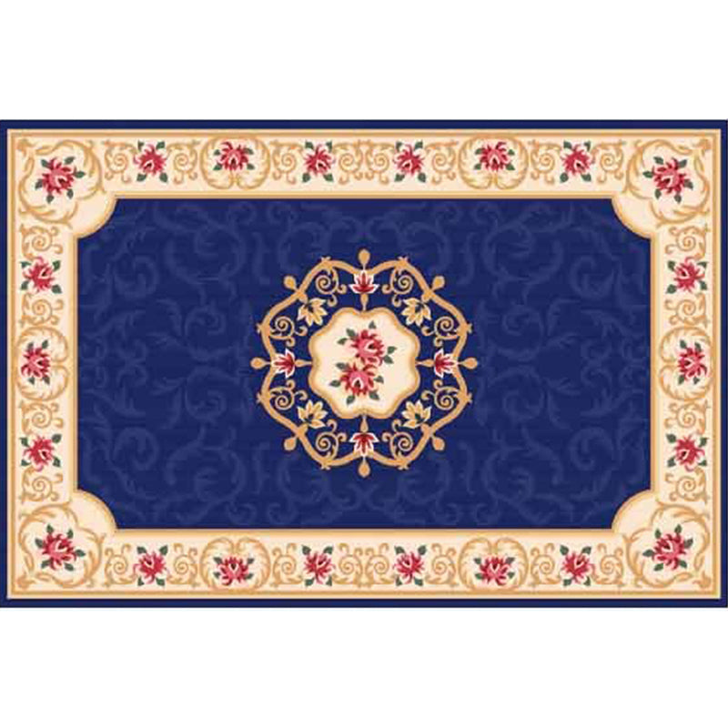 Shabby Chic Living Room Rug Multicolored Floral Printed Indoor Rug Cotton Blend Anti-Slip Backing Pet Friendly Area Carpet