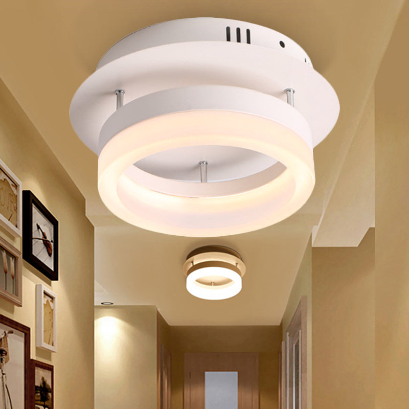 Acrylic Round/Square Ceiling Semi Flush Mount Light Modern LED Lighting Fixture in Warm/White Light for Corridor