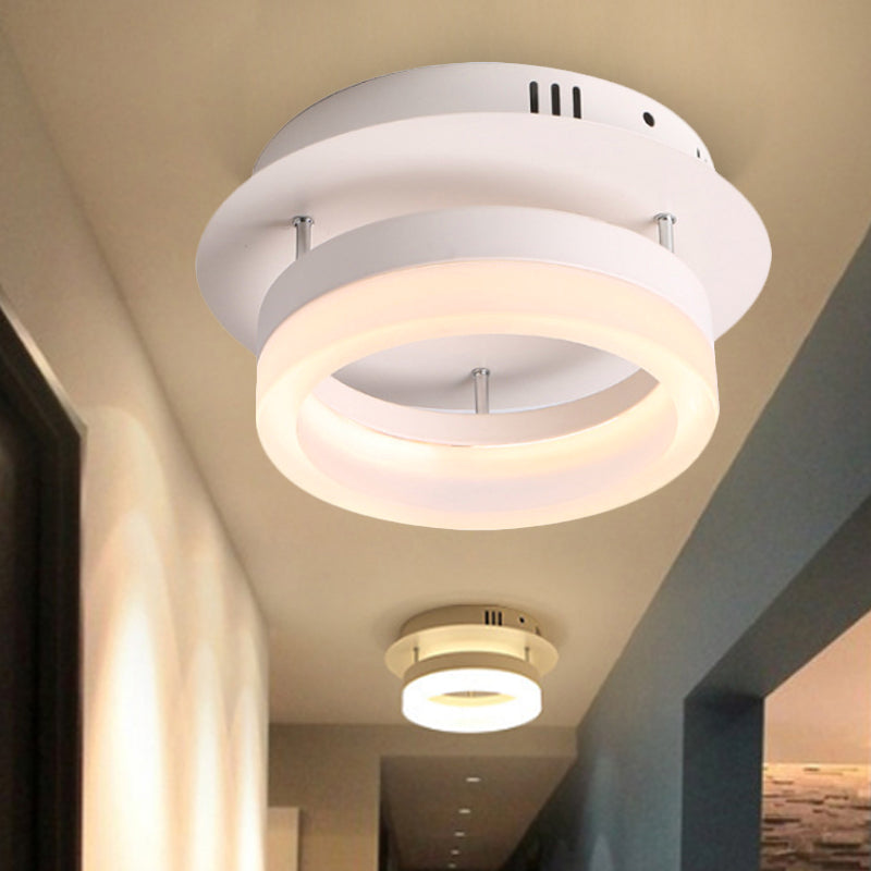 Acryl ronde/vierkant plafond semi -spoeling mount licht modern LED -verlichtingsarmatuur in warm/wit licht voor gang