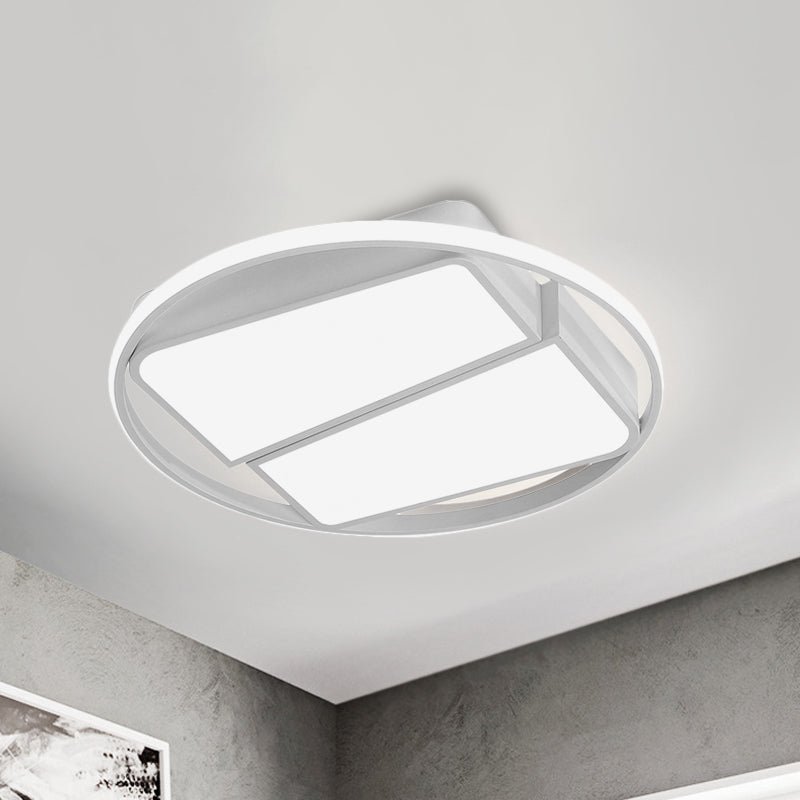 Lampada da soffitto trapezoidale a 2 luci moderna in metallo nero/bianco LED da 16"/19,5" ampia lampada da incasso per camera da letto con luce calda/bianca