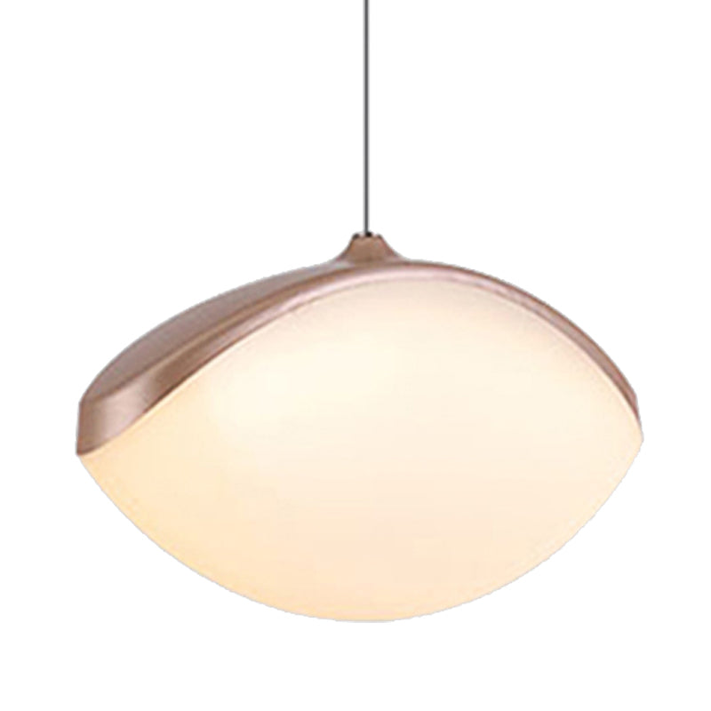 Elliptical Pendant Ceiling Light Contemporary Metal LED White/Champagne Gold Suspension Light